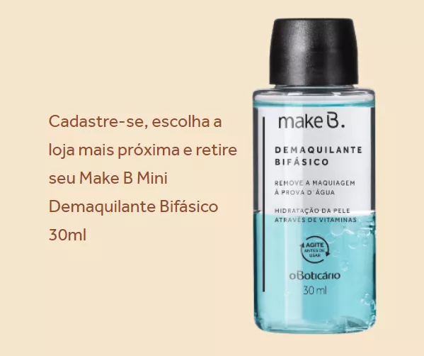 Make B Mini Demaquilante Bifásico 30ml - Grátis